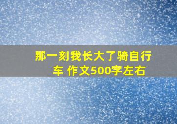 那一刻我长大了骑自行车 作文500字左右